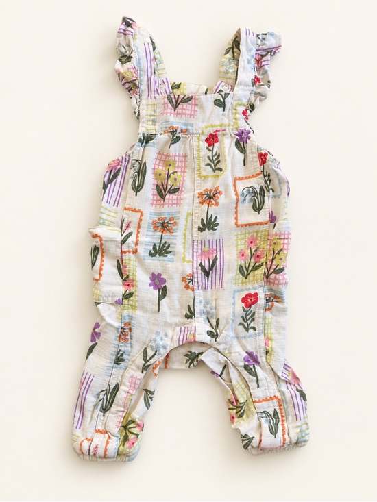 Cotton On Other - Cotton On Floral Ruffle Strap Romper - White with Multicolor Flowers
